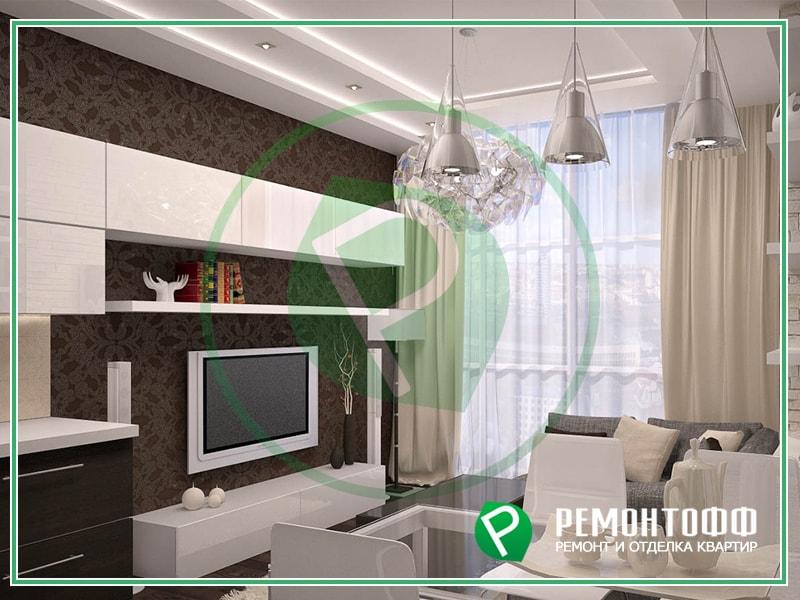 Дизайн небольшой квартиры студии 38 м2 фото в Ставрополе, 3Д визуализация дизайн проекта интерьера квартиры фото, услуги дизайнера интерьера